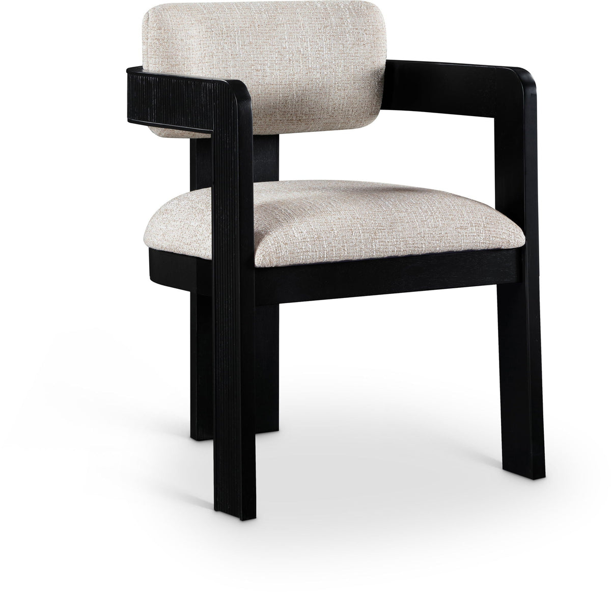 Sacha - Linen Dining Chair (Set of 2) with Black Base