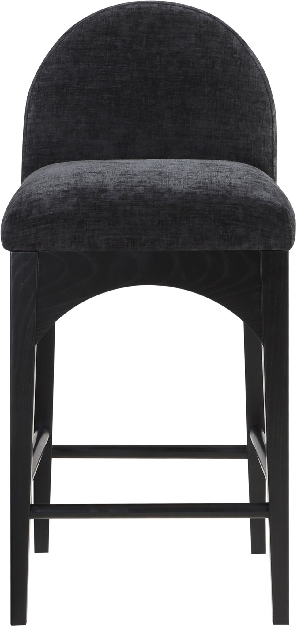 Waldorf - Chenille Stool with Black Legs