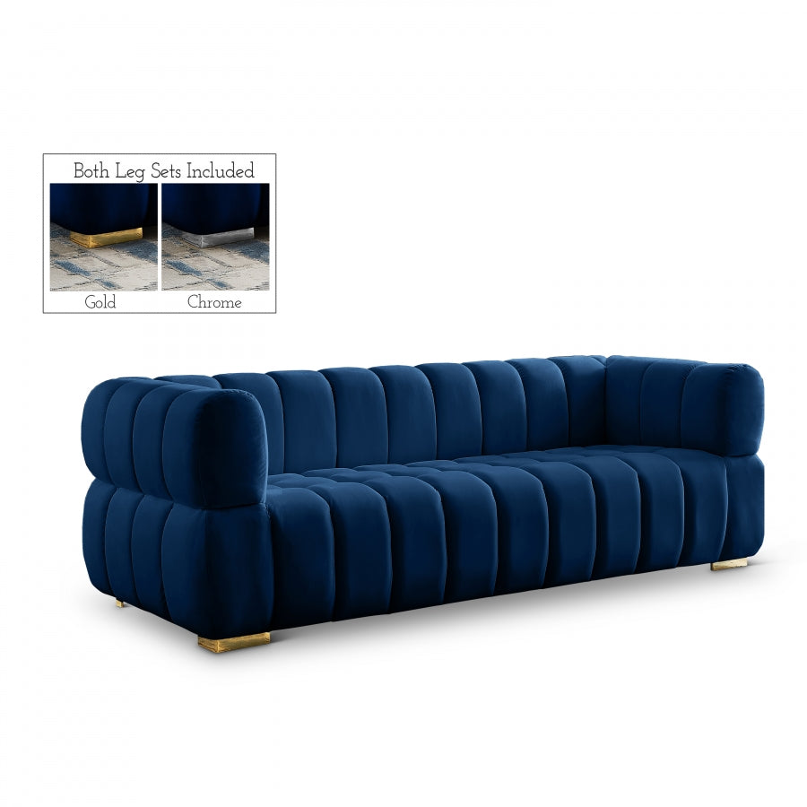 Gwen velvet tufted sofa - Blue