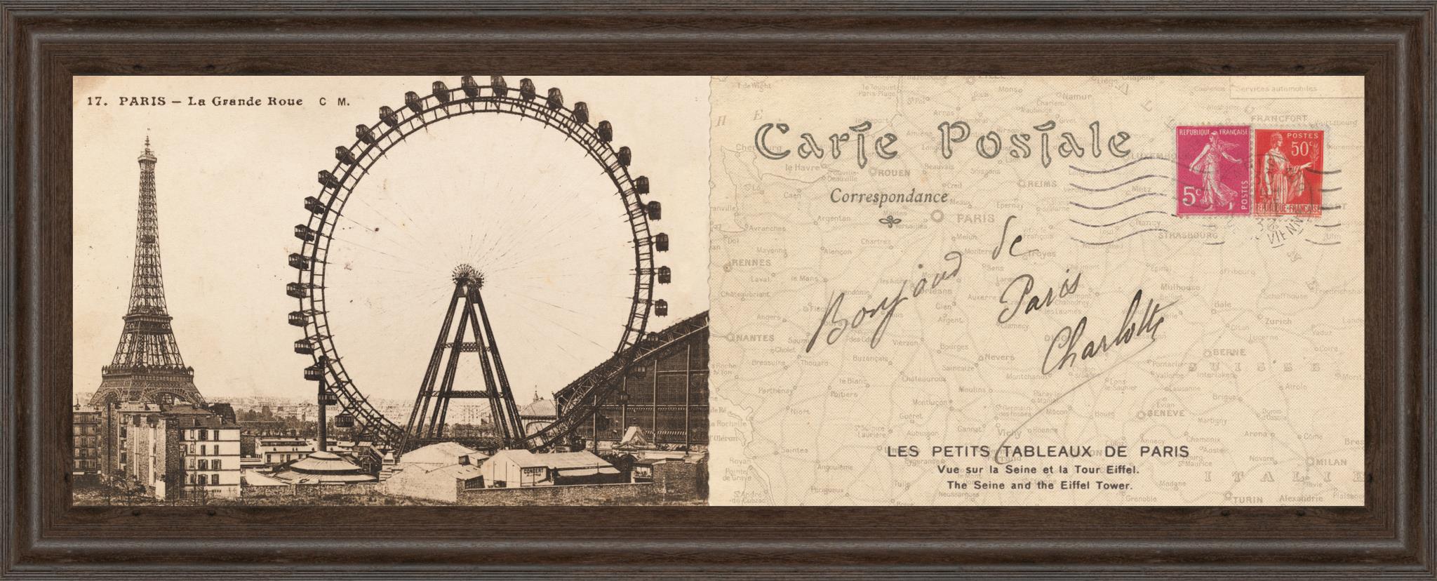 Lettre De Paris Ii By Wild Apple Graphics 18X42 Framed Print