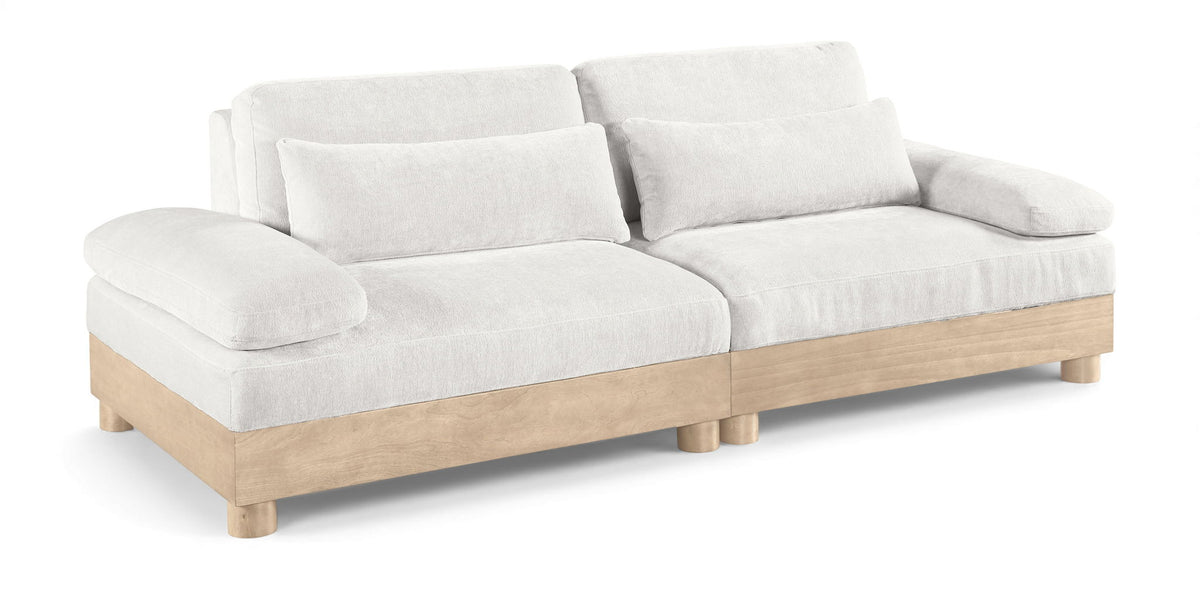 Turin Chenille Modular Sectional — 2-Piece Loveseat (95.5" Wide) — Cream