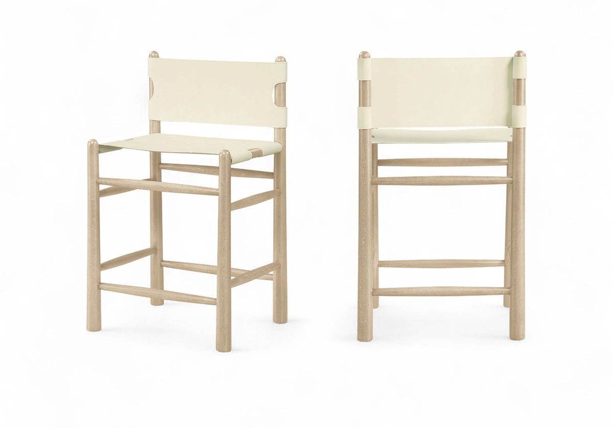 Santos Upholstered Counter Stool with Natural Base