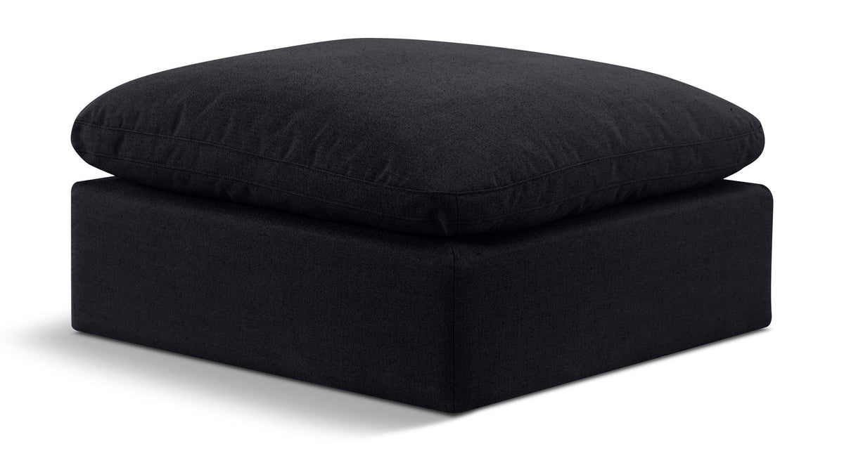 Indulge Linen Modular Sectional — Ottoman — Black