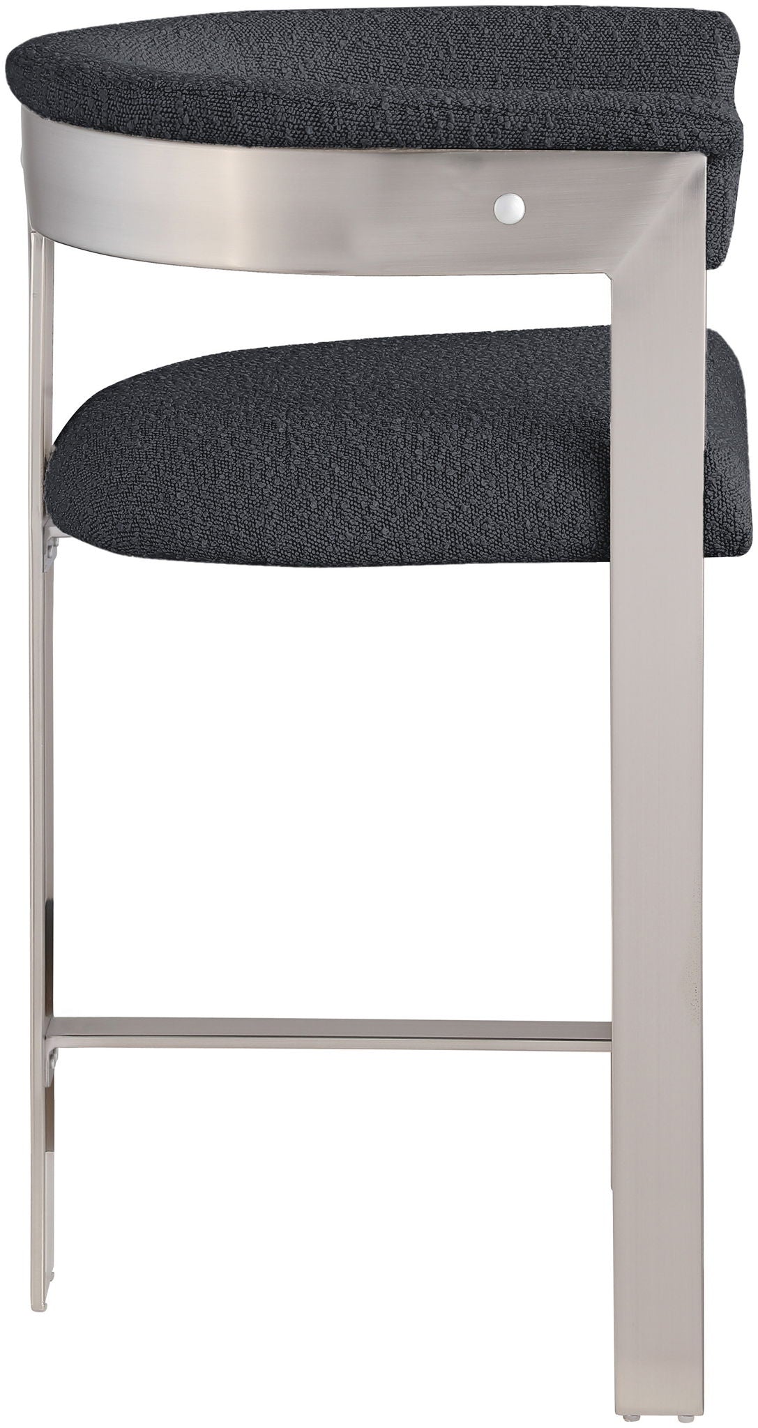 Romeo - Boucle Counter Stool (Set of 2) with Silver Base