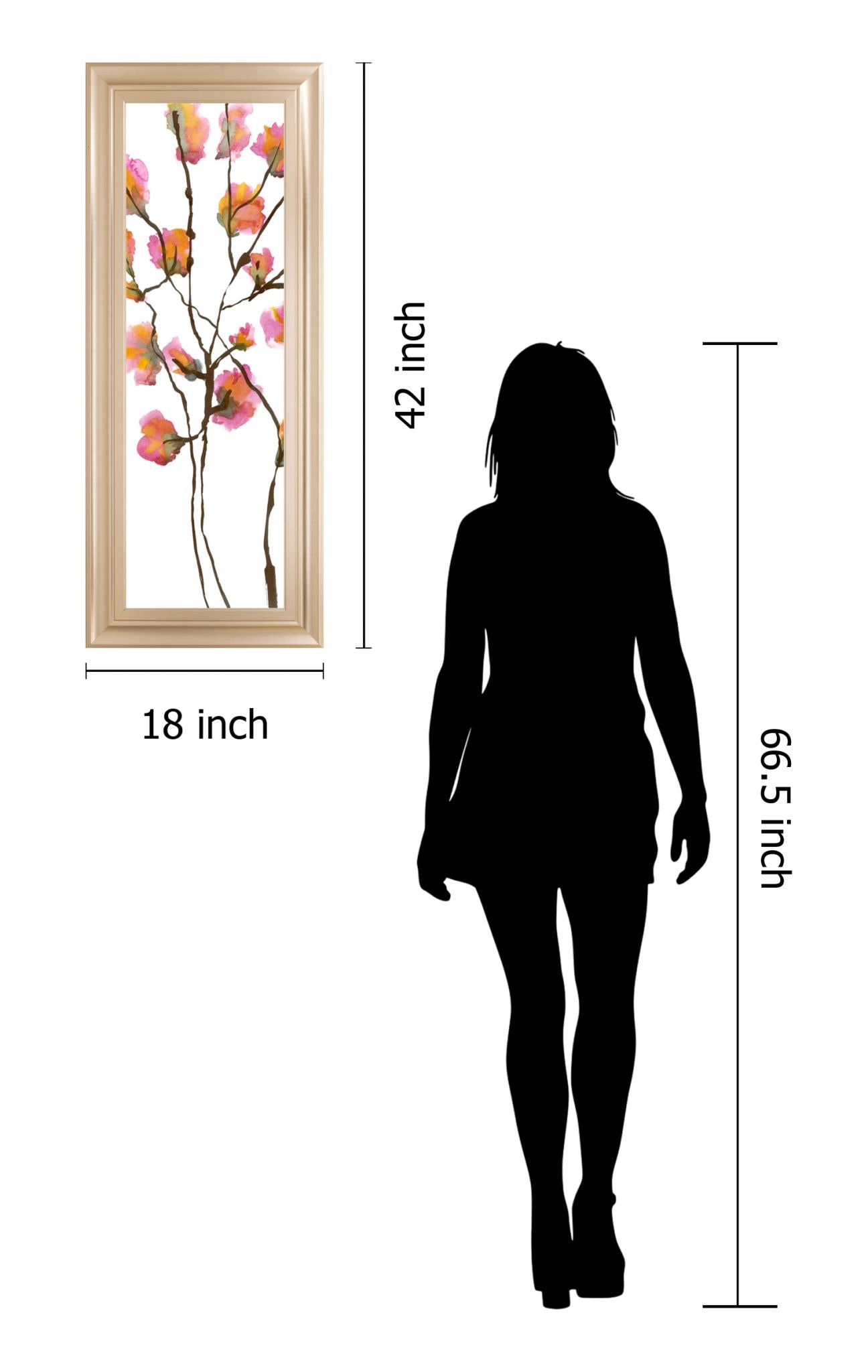 Inky Blossoms I By Deborah Velasquez 18X42 Framed Print