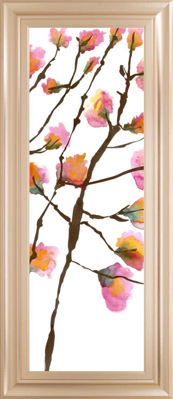 Inky Blossoms Ii By Deborah Velasquez 18X42 Framed Print