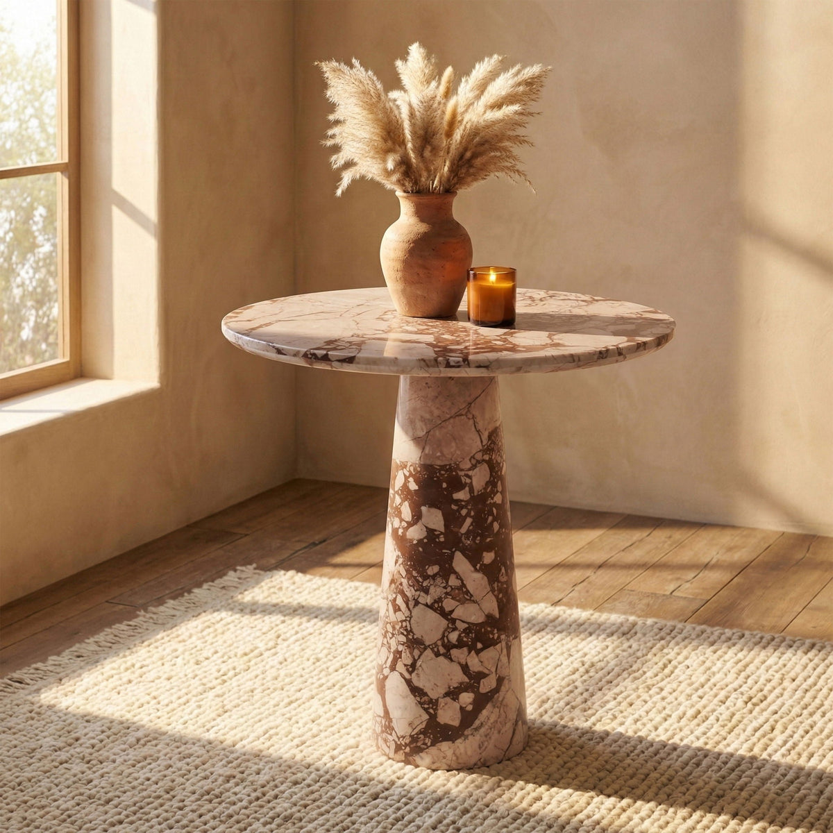 Fontelina 30" Genuine Marble Bistro Table — 5 Marble Colors - Table
