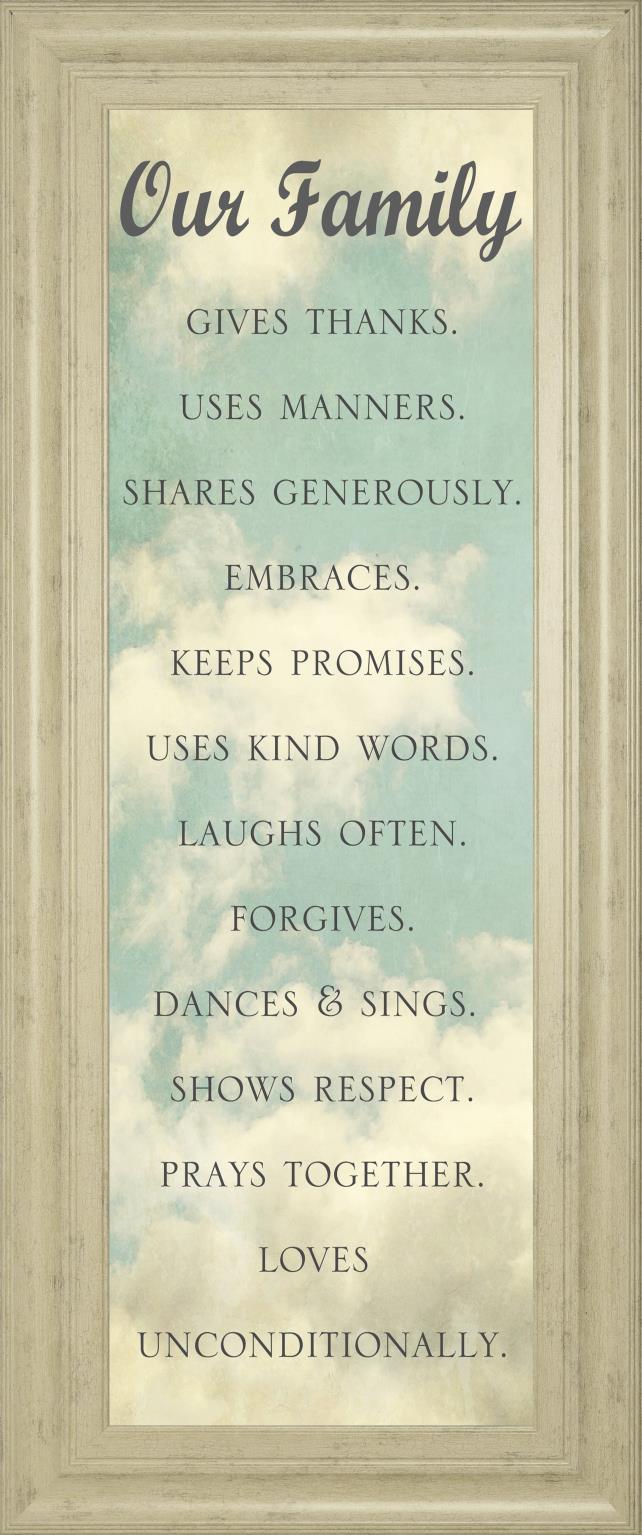 Our Family By Sarah Gardner 18X42 Framed Print