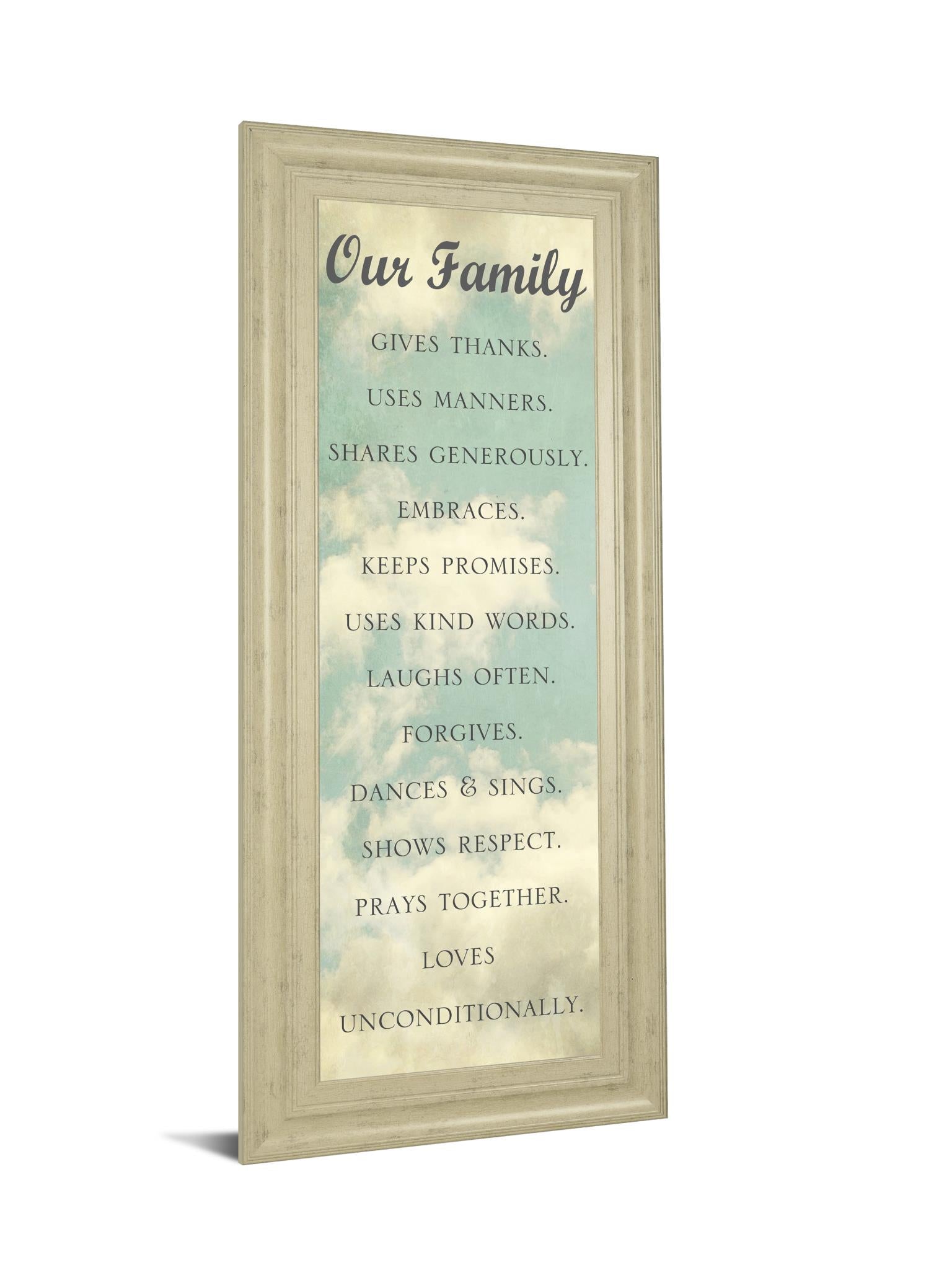 Our Family By Sarah Gardner 18X42 Framed Print