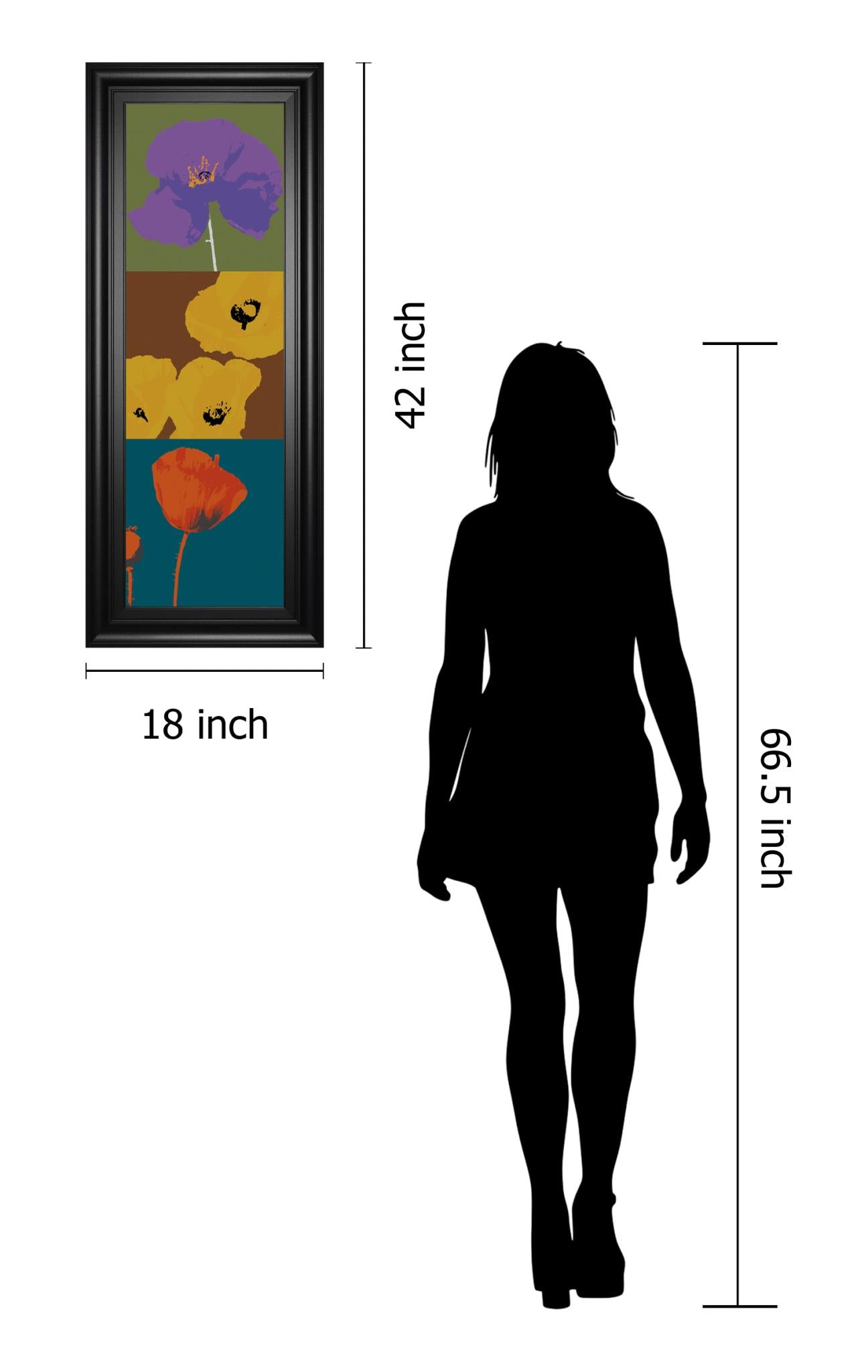 Pop Poppies By Li-Legger, D 18X42 Framed Print