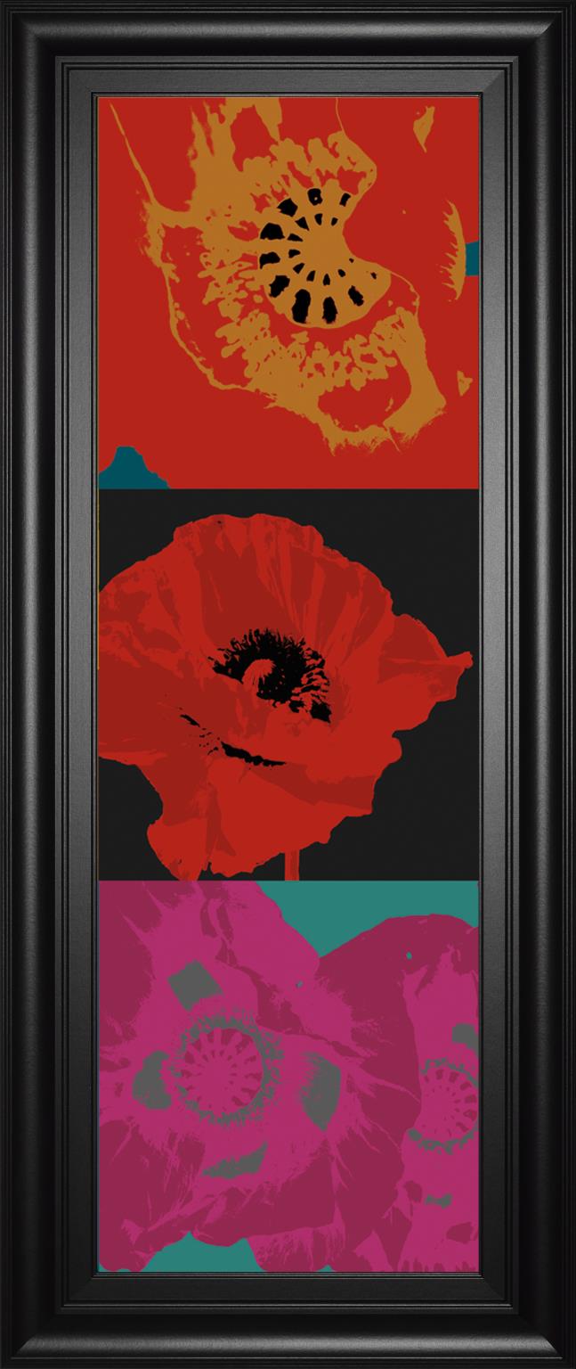 Pop Poppies By Li-Legger, D 18X42 Framed Print