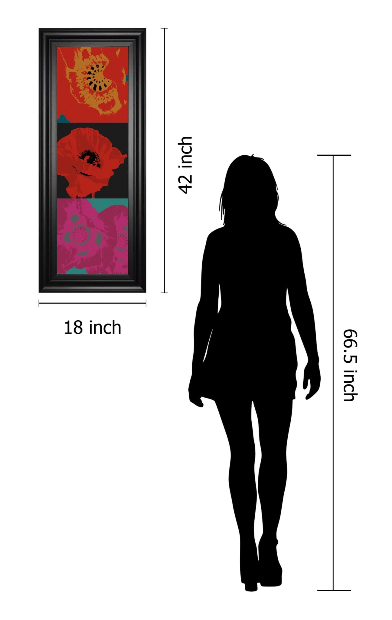 Pop Poppies By Li-Legger, D 18X42 Framed Print