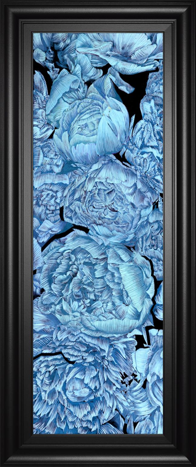 Blue Peonies Ii By Melissa Wang 18X42 Framed Print