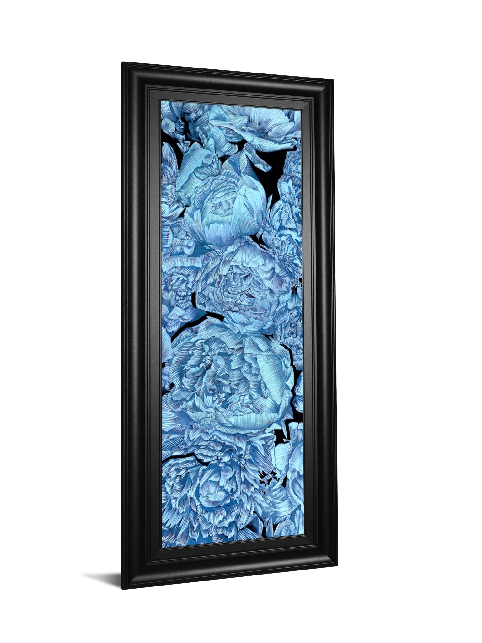 Blue Peonies Ii By Melissa Wang 18X42 Framed Print