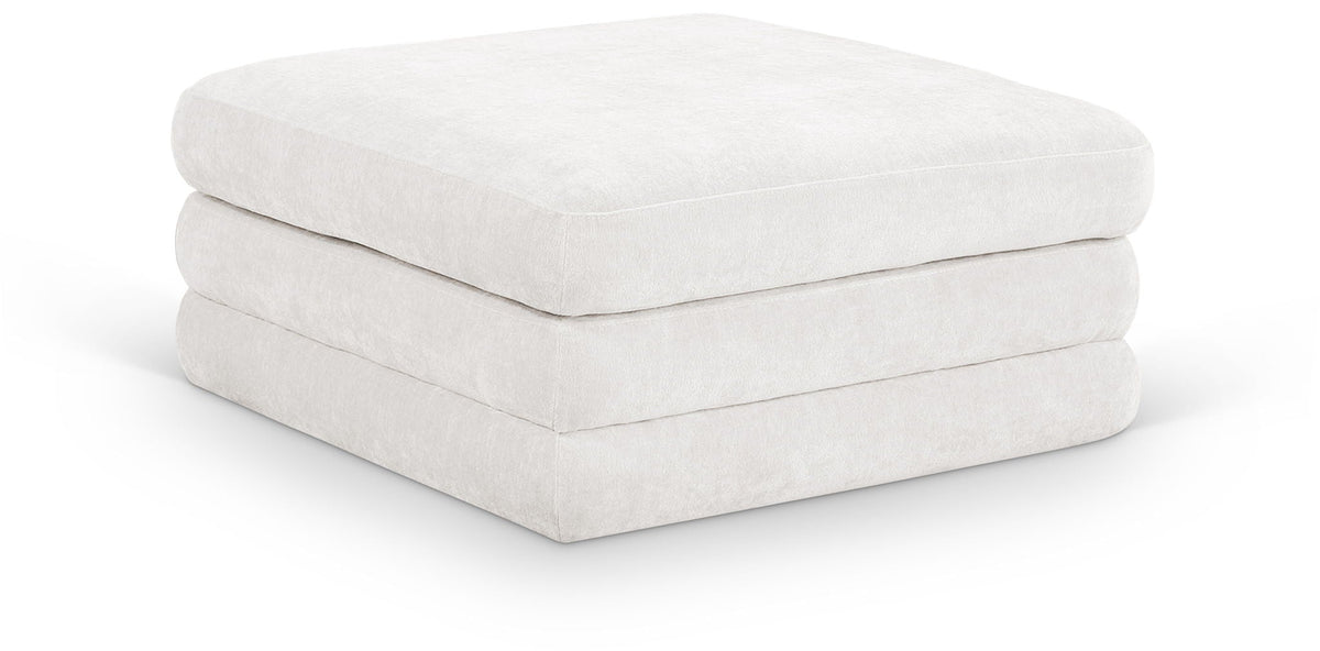 Stellar Chenille Modular Sectional — Ottoman — Cream