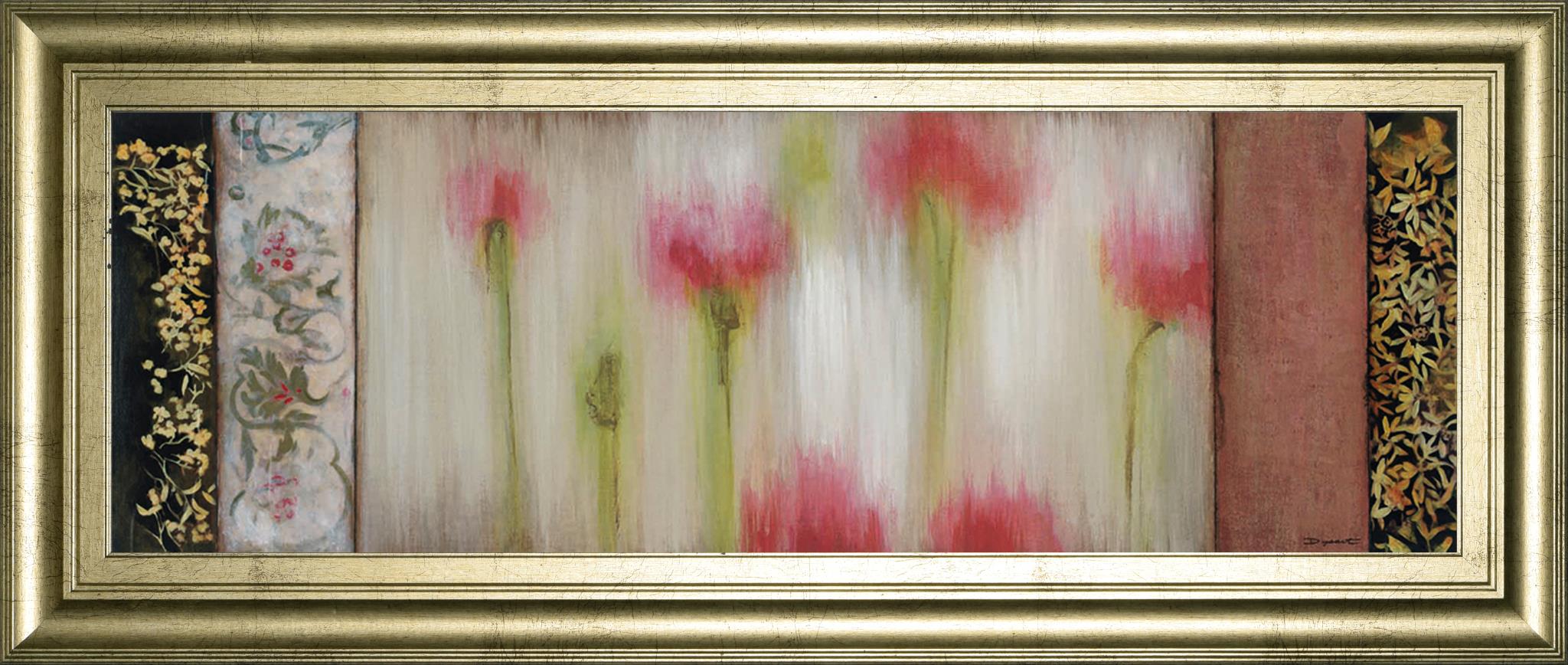 Rain Flower I By Dysart 18X42 Framed Print