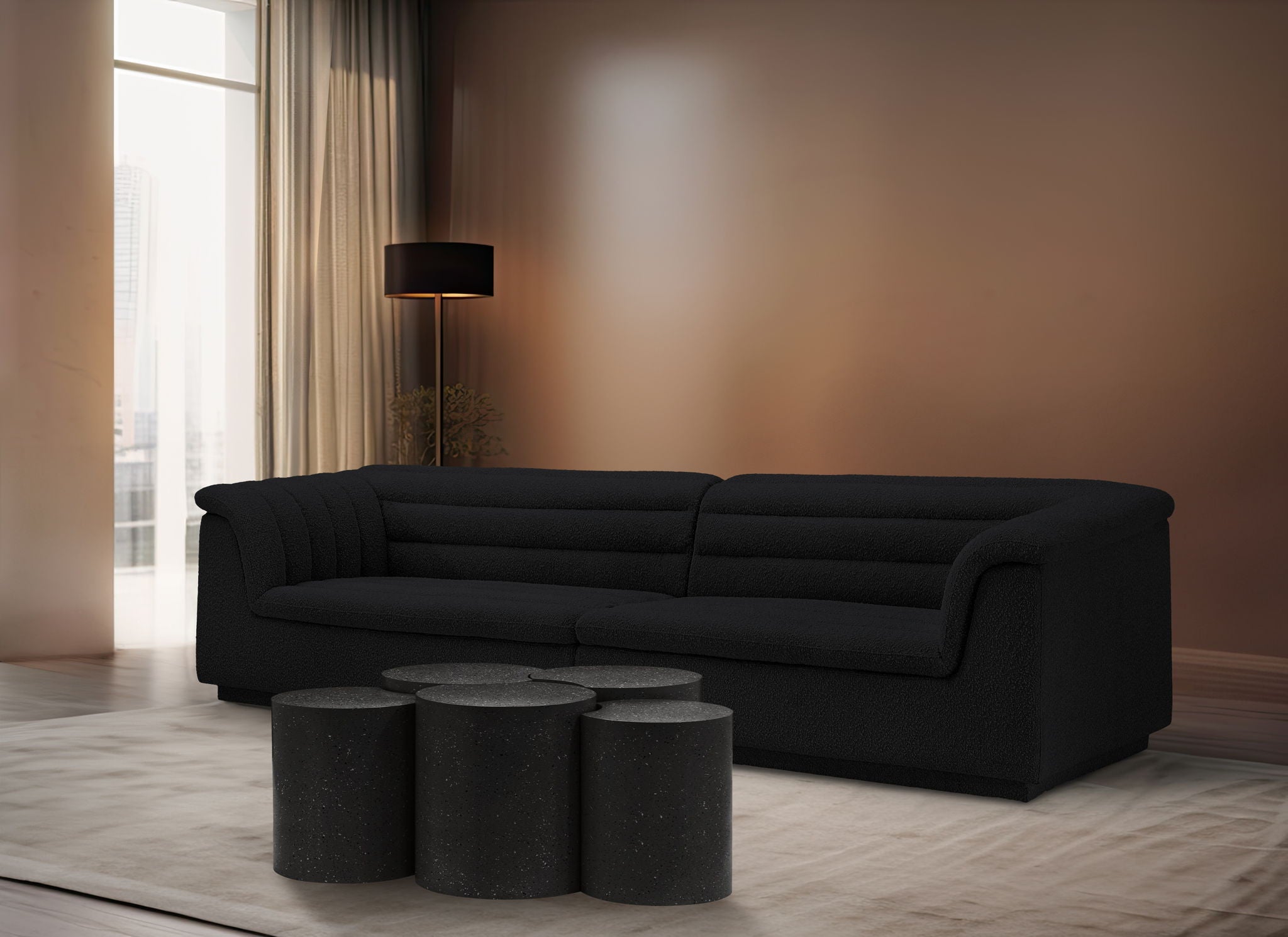 Dimple - 20" 5 Piece Modular Coffee Table - Terazzo Finish