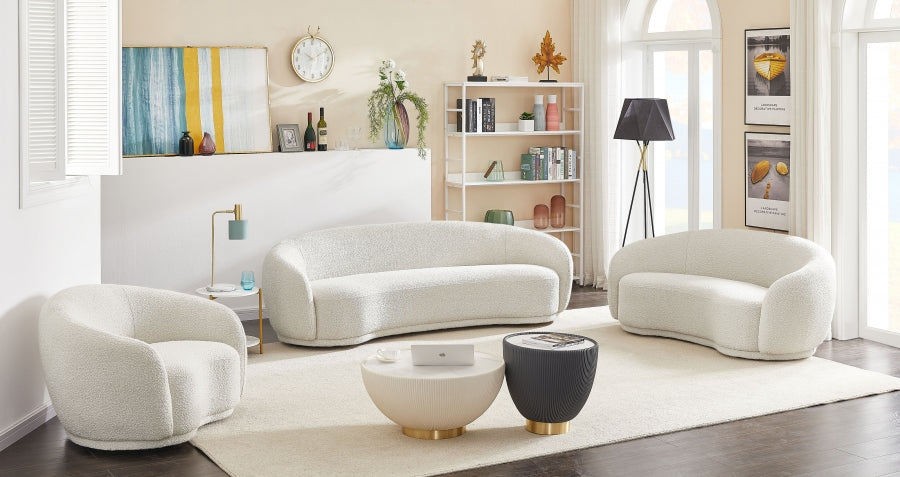 Hyde curved boucle sofa - Cream angle