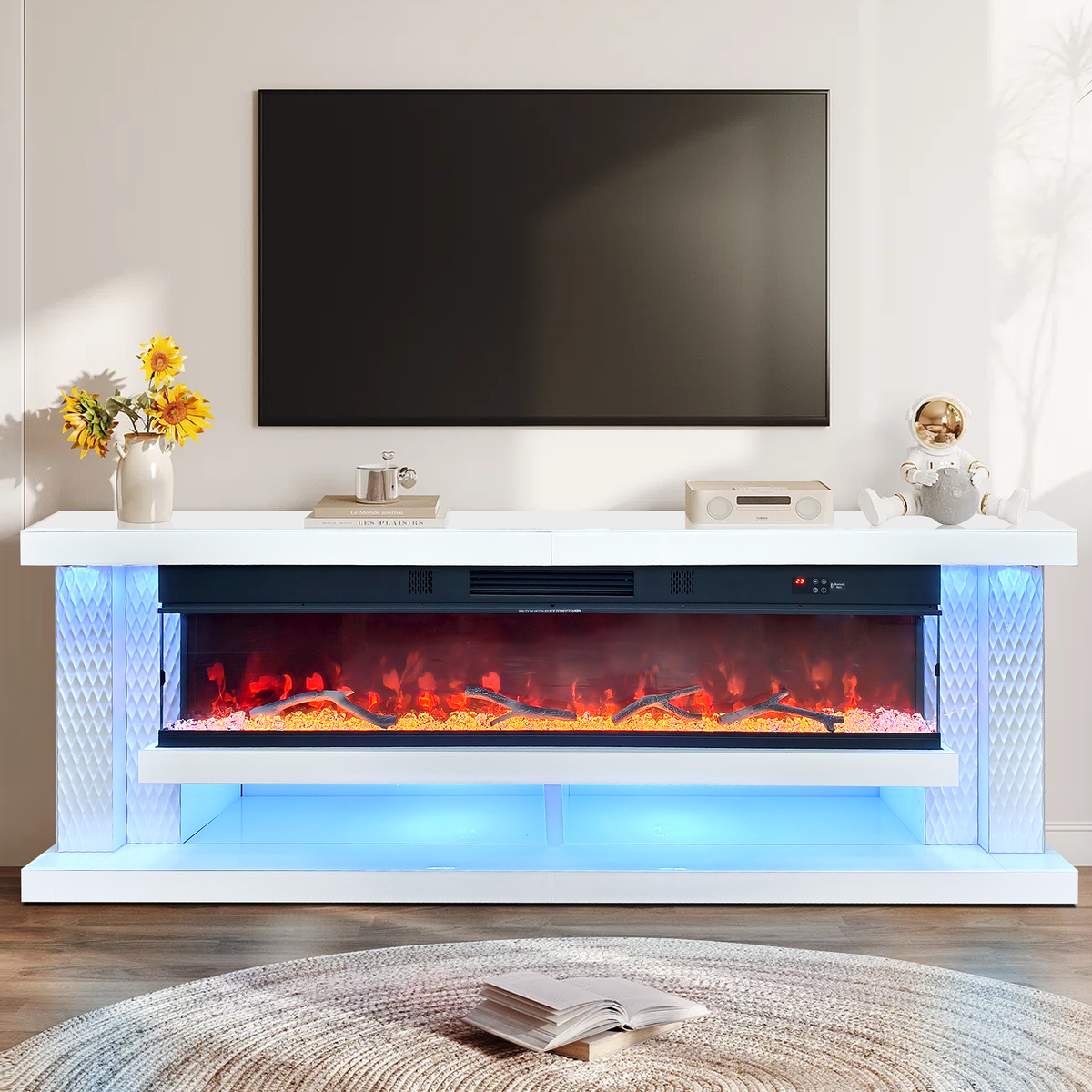 Aira Fireplace Entertainment Center — Built-In Sound
