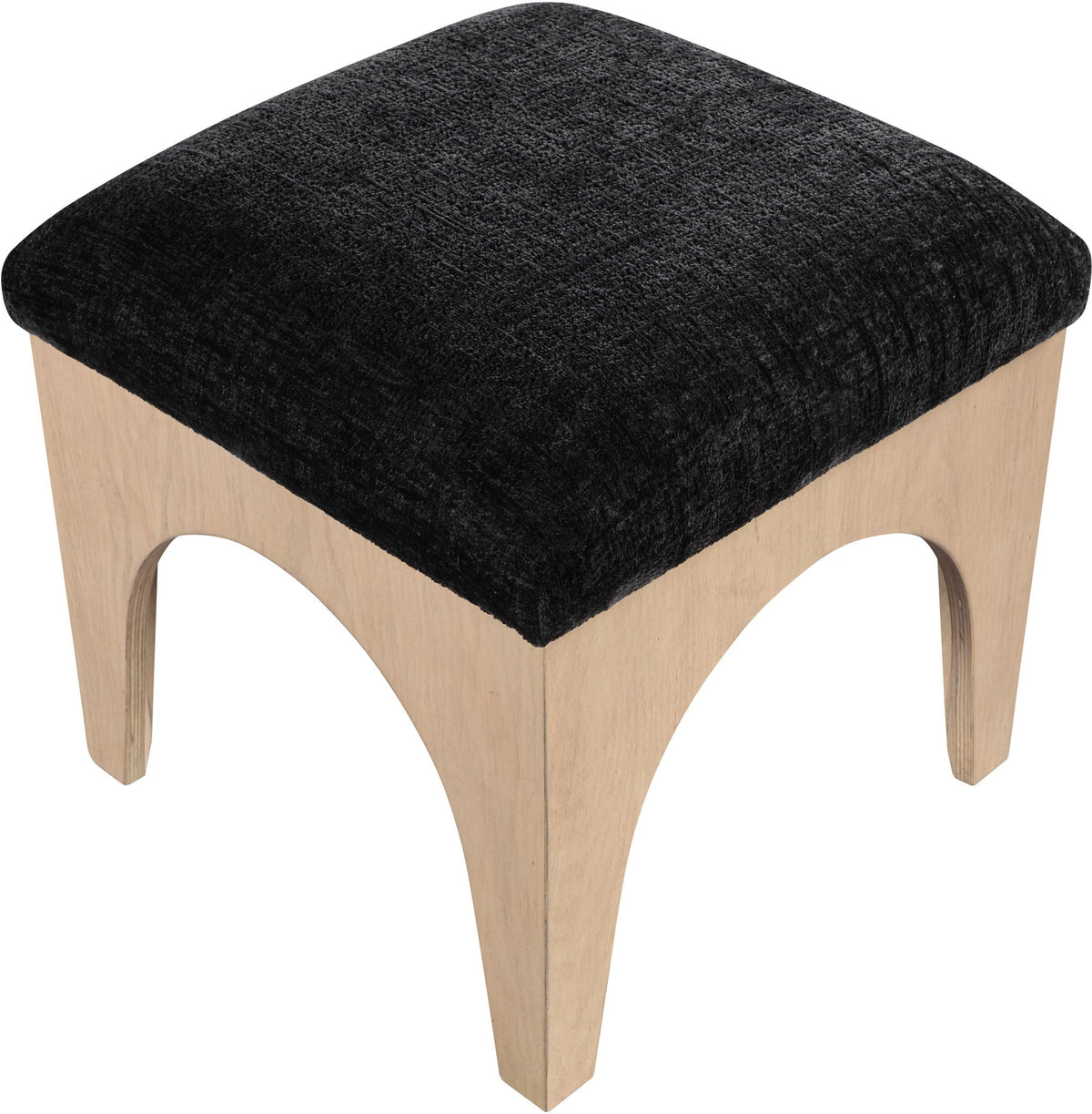 Lawson - Chenille Fabric Ottoman with Natural Base