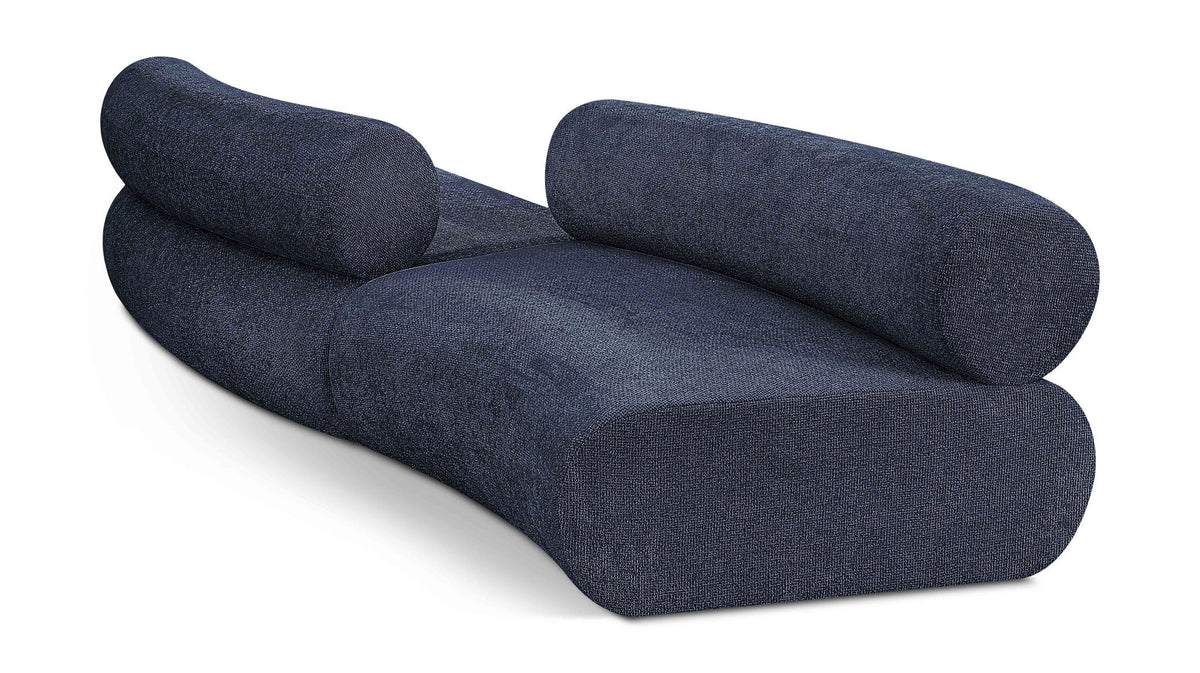 Bale Chenille Modular Sectional — 2-Piece Curved Sofa — Navy