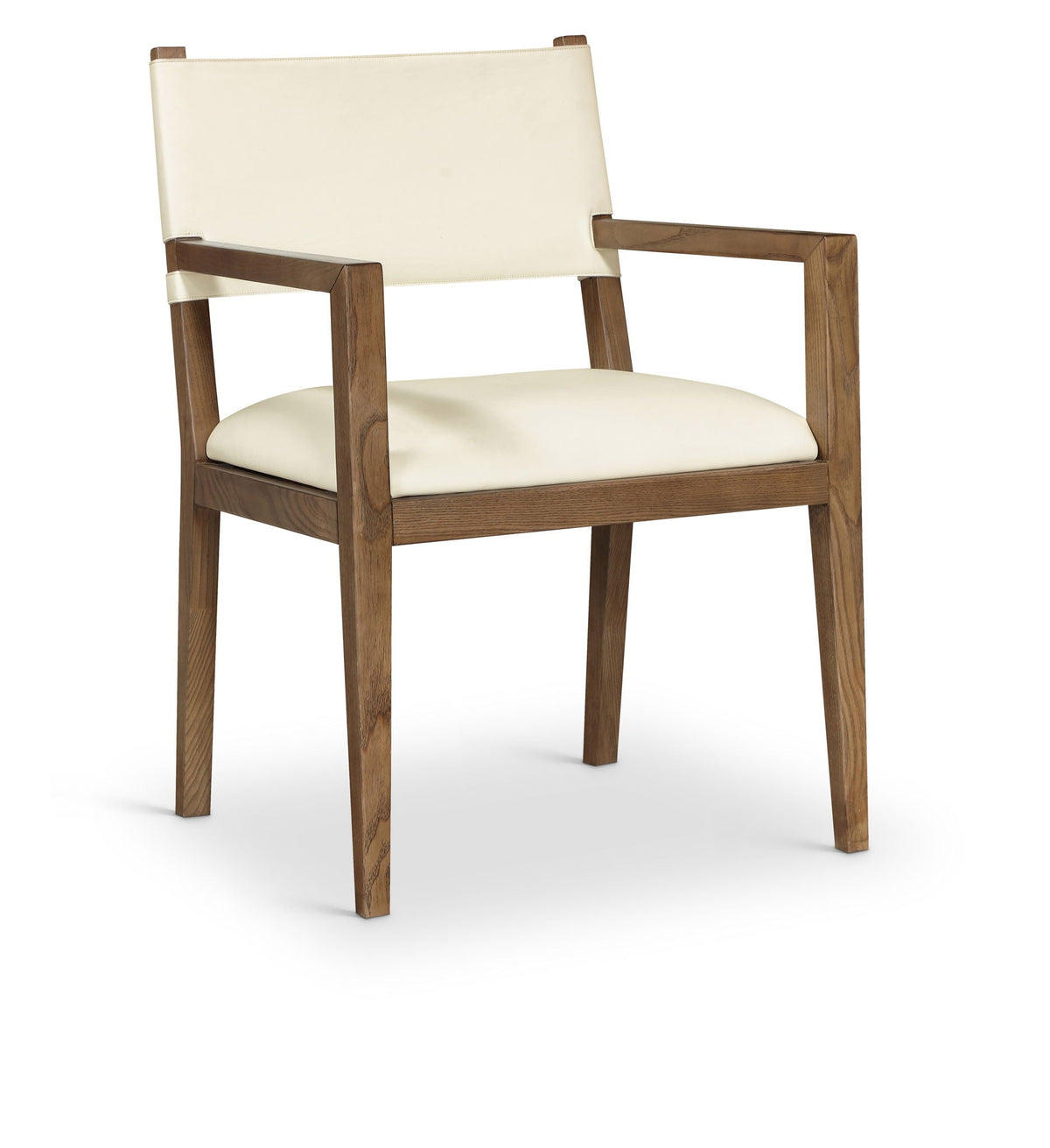 Avon - Vegan Leather Dining Arm Chair - Cream