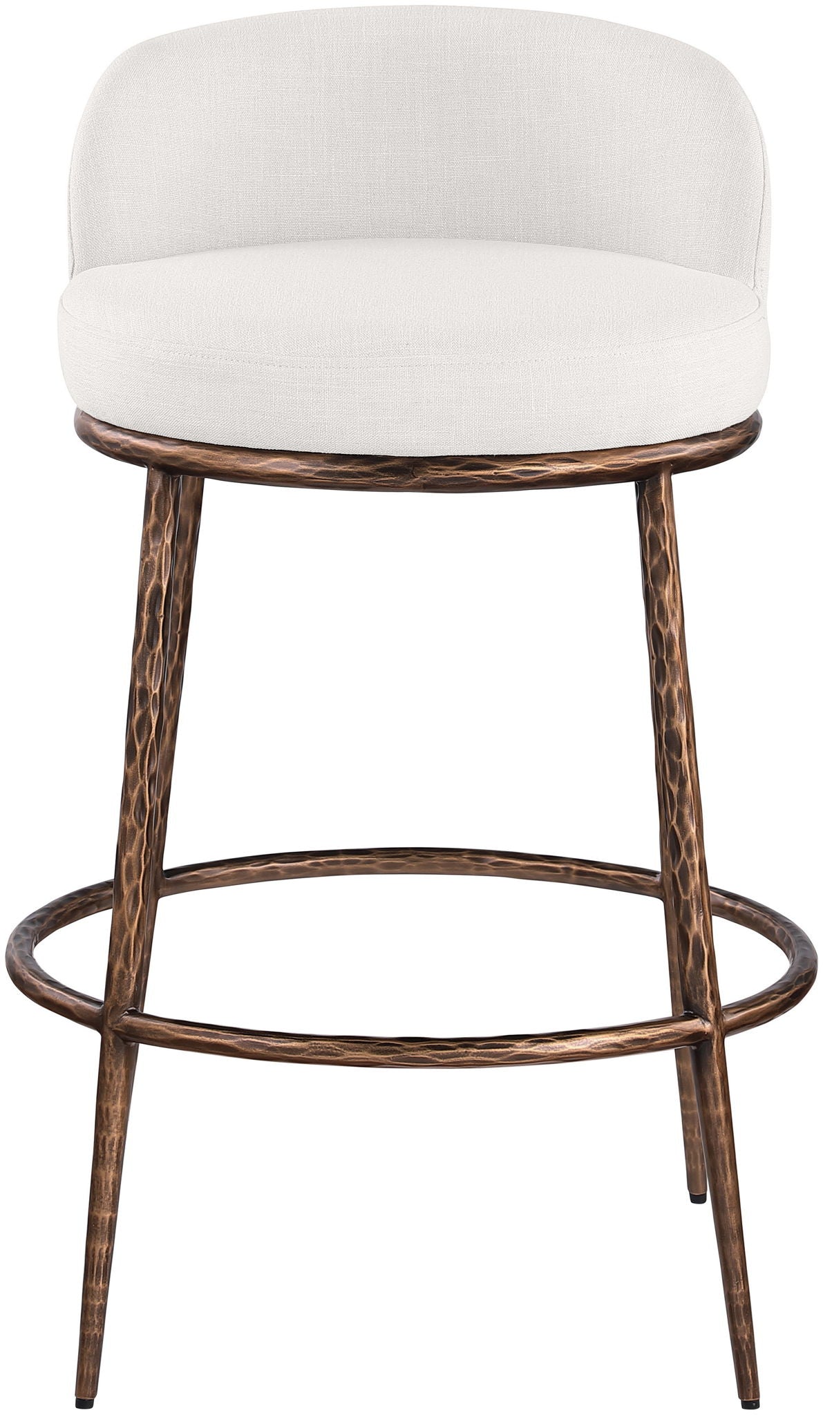 Ferro - Performance Fabric Upholstered Bar Stool - Antique Bronze - Bronze
