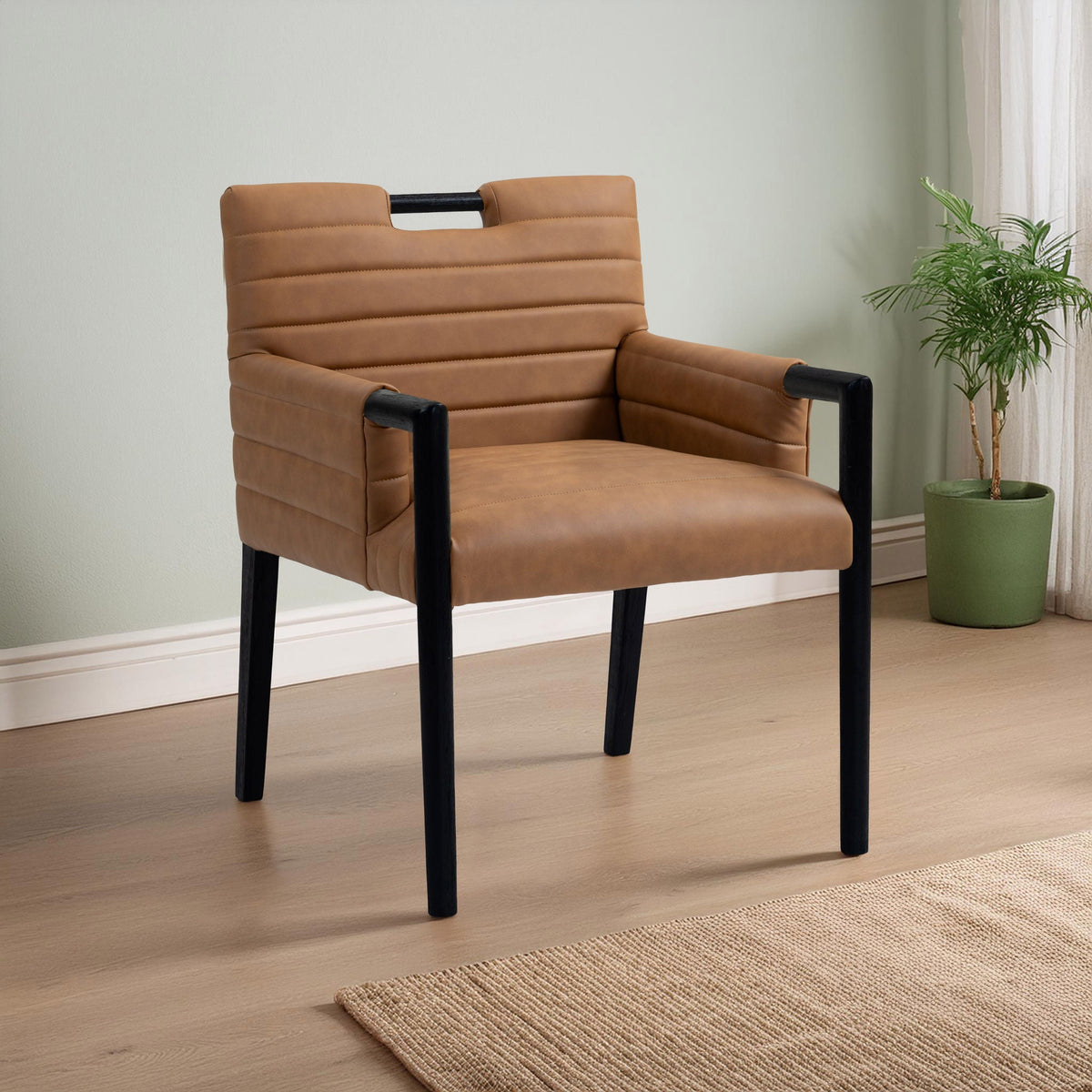Aimee - Dining Arm Chair with Black Legs