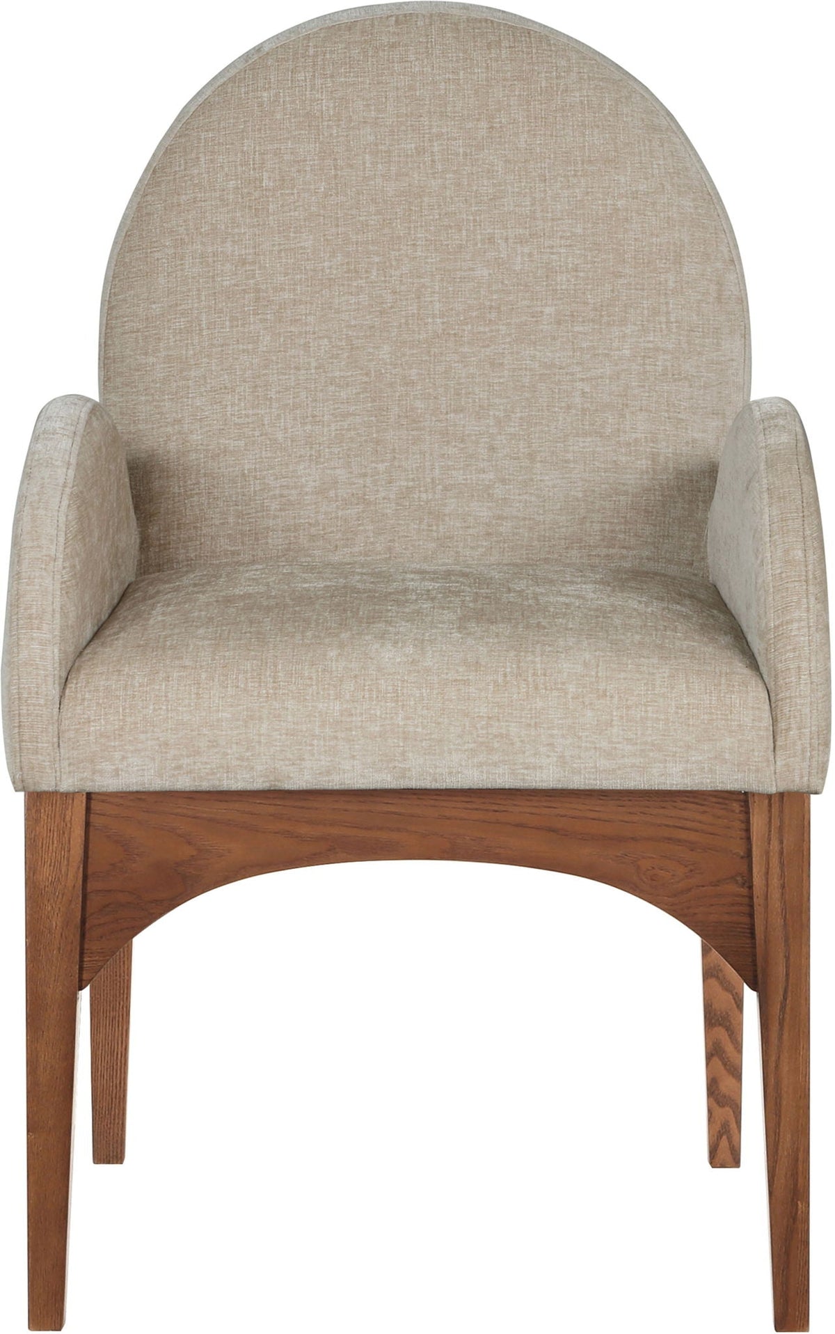 Waldorf - Chenille Dining Arm Chair with Brown Legs