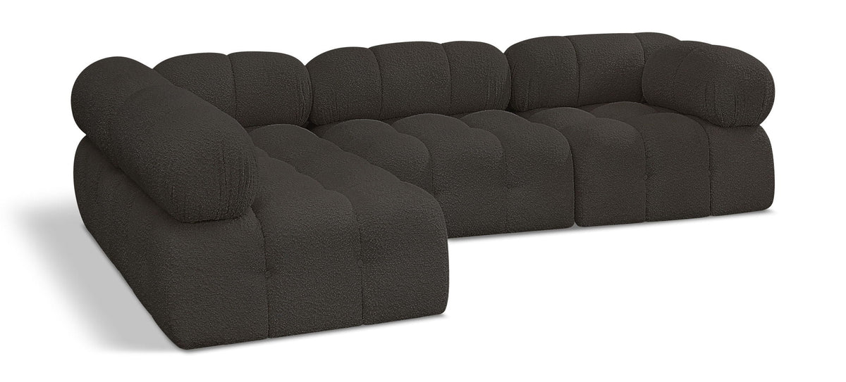 Ames Boucle Modular Sectional — 4-Piece Sectional — Brown