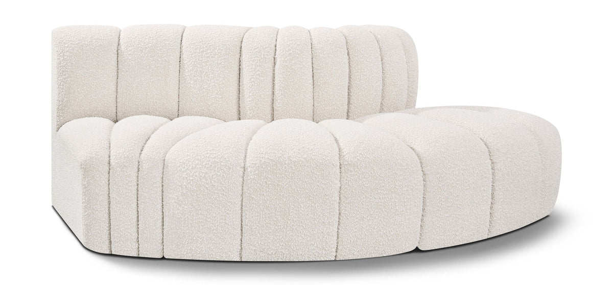 Arc Boucle Modular Sectional — 3-Piece Sofa — Cream
