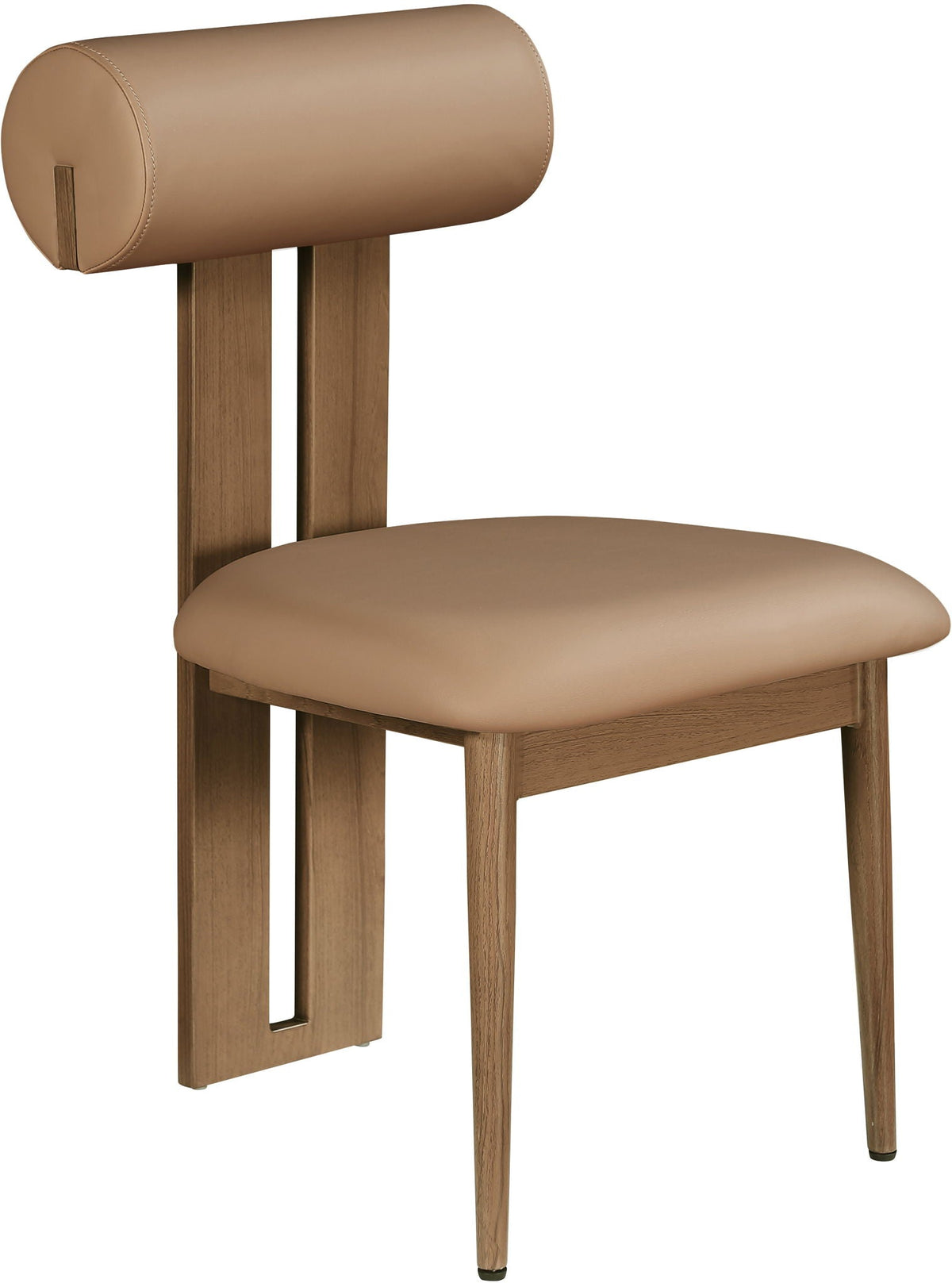 Dario - Faux Leather Dining Chair (Set of 2) with Brown Frame