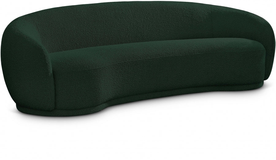 Hyde curved boucle sofa - Green