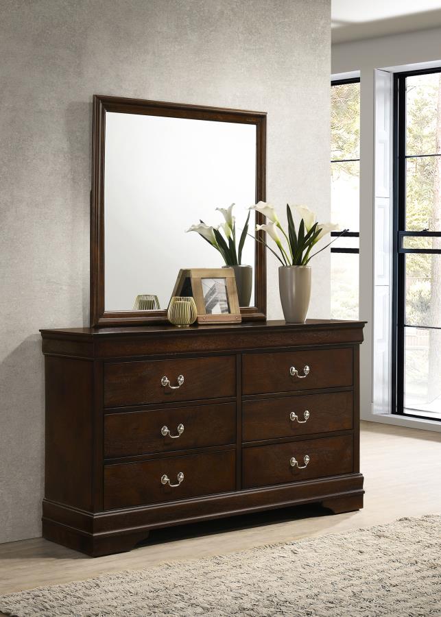 Louis Philippe 6-drawer Dresser with Mirror