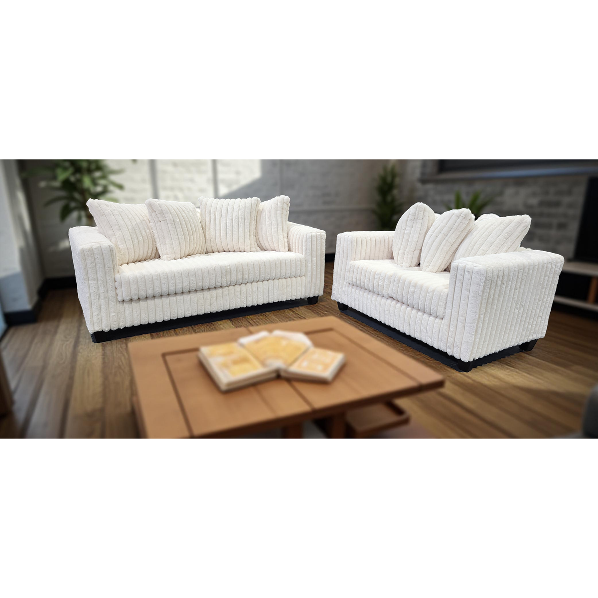 Gia Sofa & Loveseat — Ivory