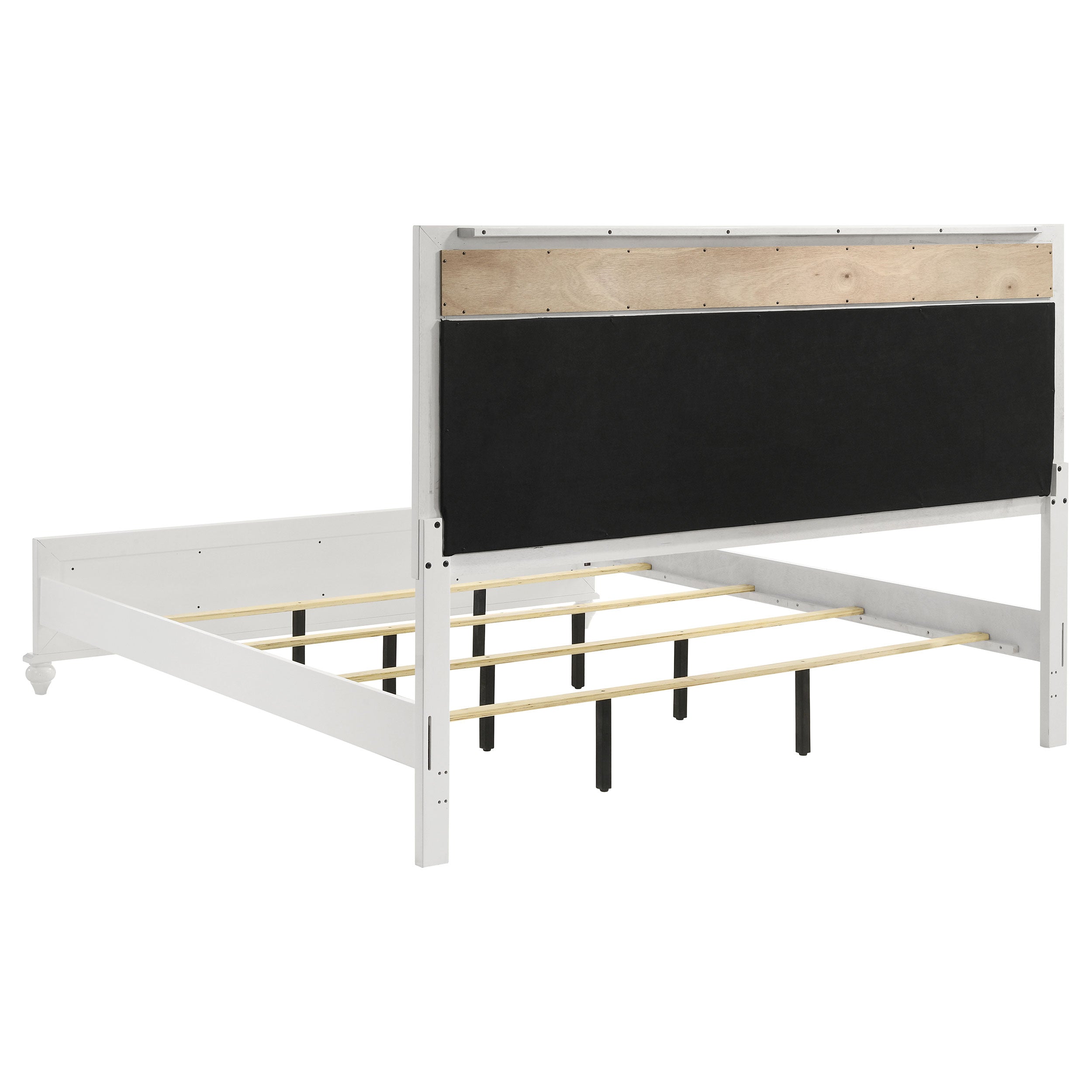 Barzini Wood  Panel Bed White