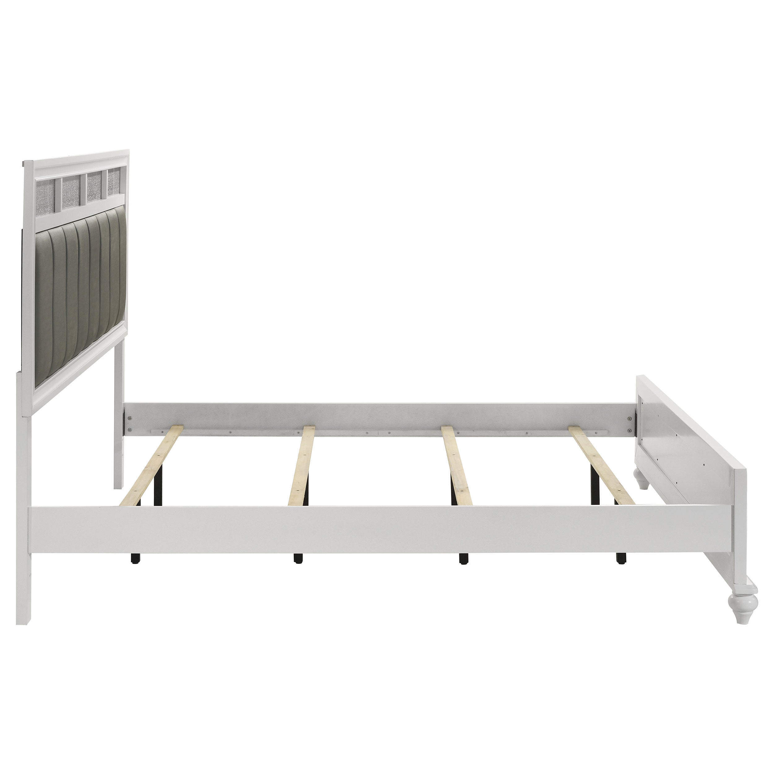 Barzini Wood  Panel Bed White