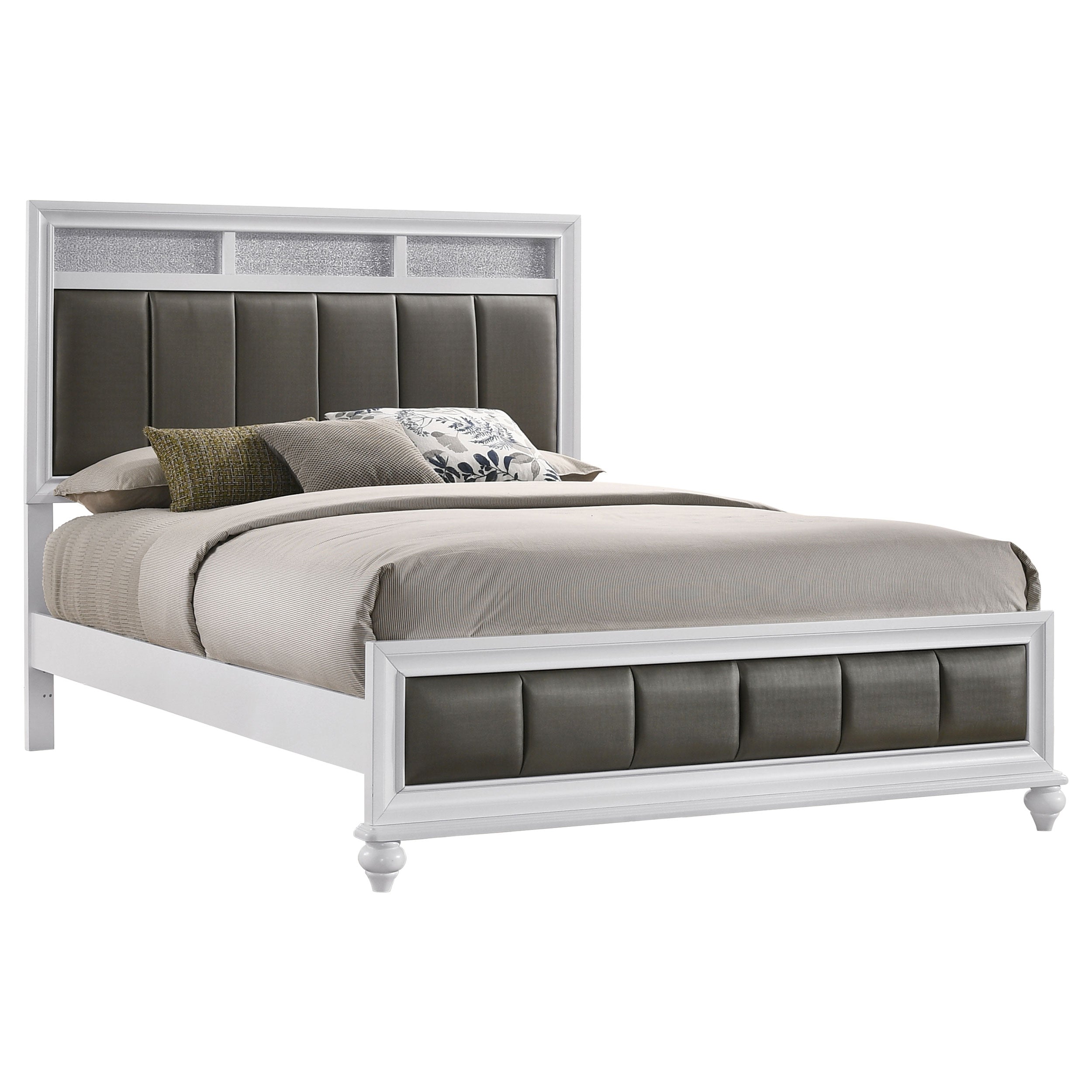 Barzini Wood  Panel Bed White