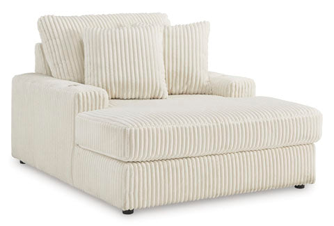 Lindyn Ivory Oversized Chaise — Plush Cord Upholstery