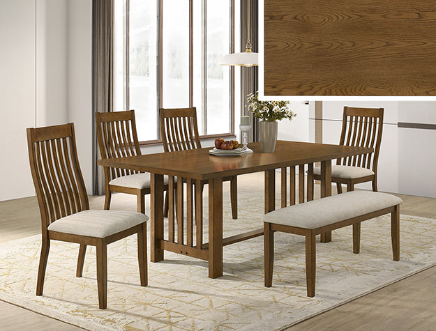 Glendale Dining Set — Table, Chairs & Bench