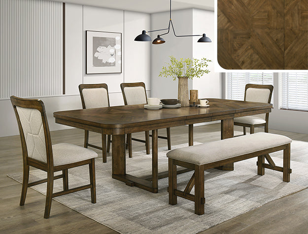 Broadmoor Dining Set — Table, Chairs & Bench