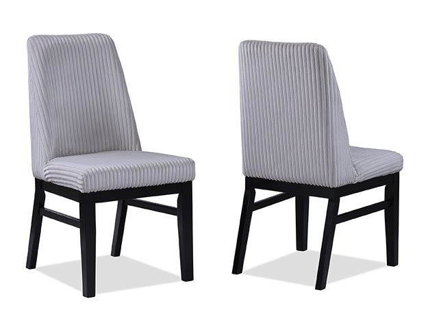 Hadley Light Grey Side Chair — Black Frame