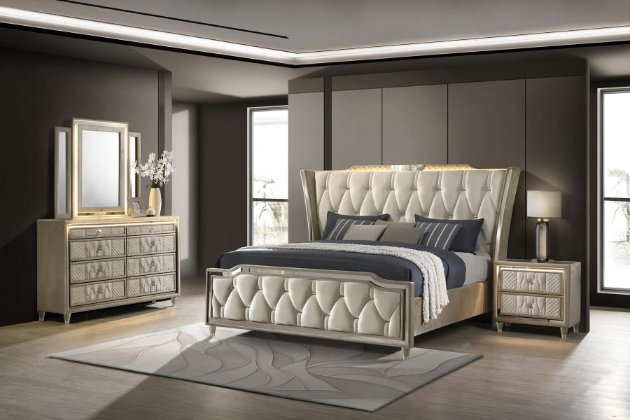 Lorient Bedroom Set Ivory and Camel