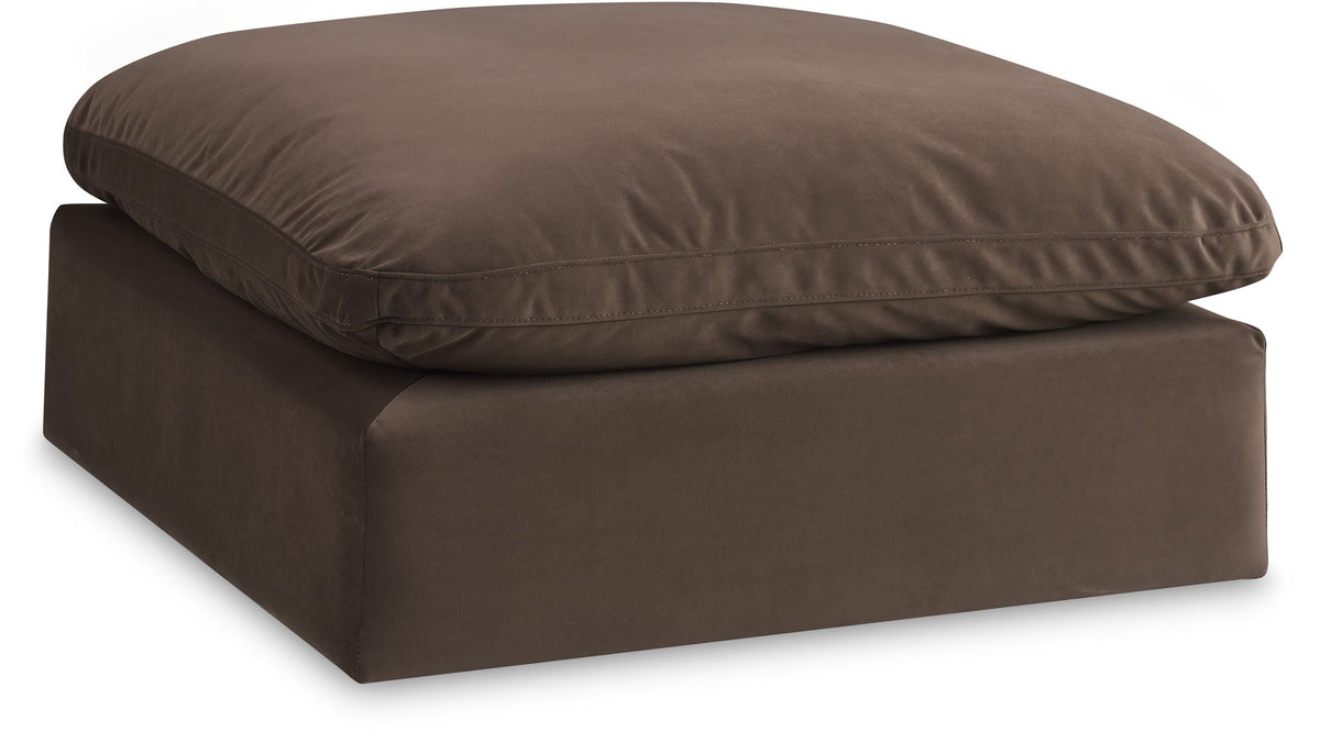 Comfy Velvet Modular Sectional — Ottoman — Brown