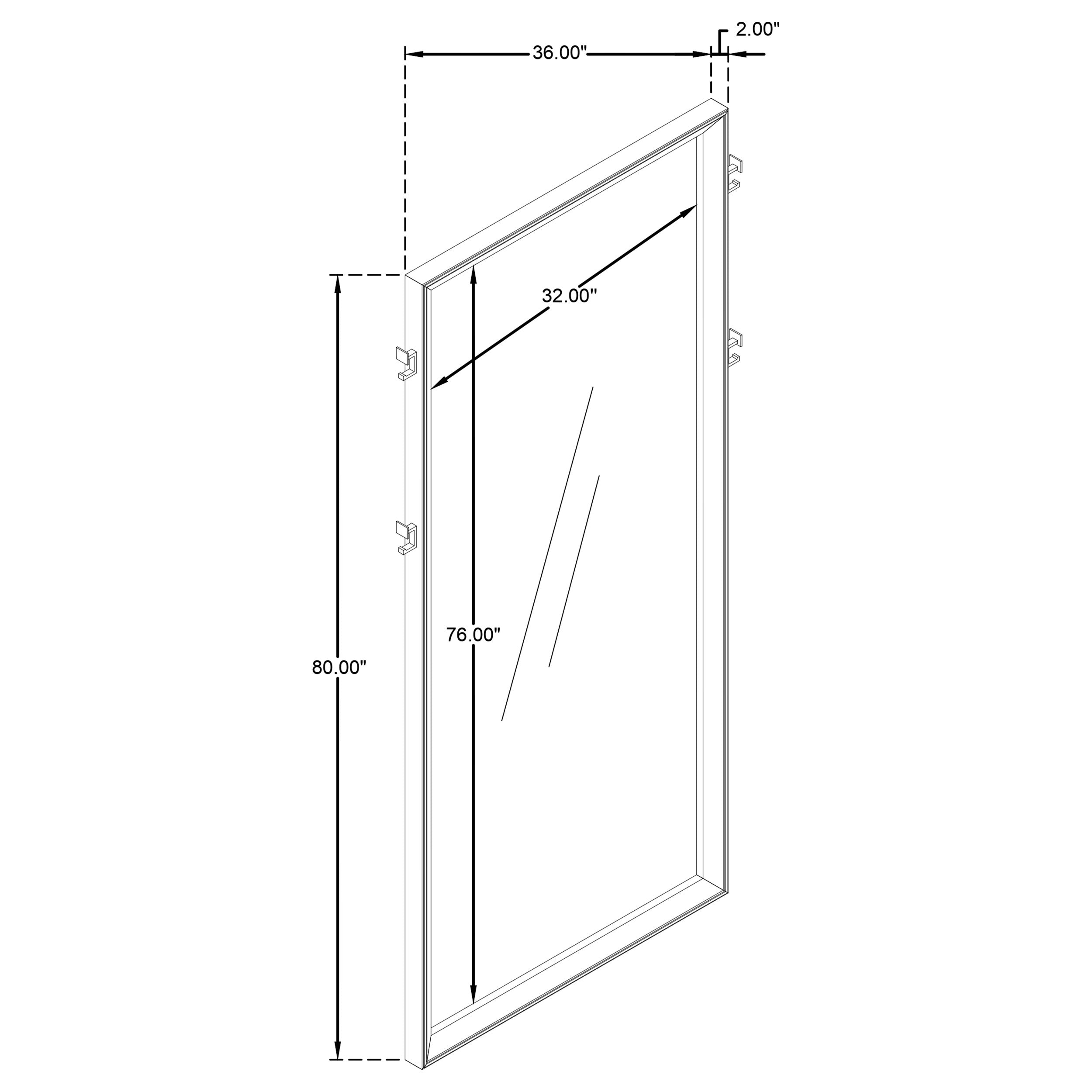 Durango Full Length Standing Floor Mirror Washed Oak