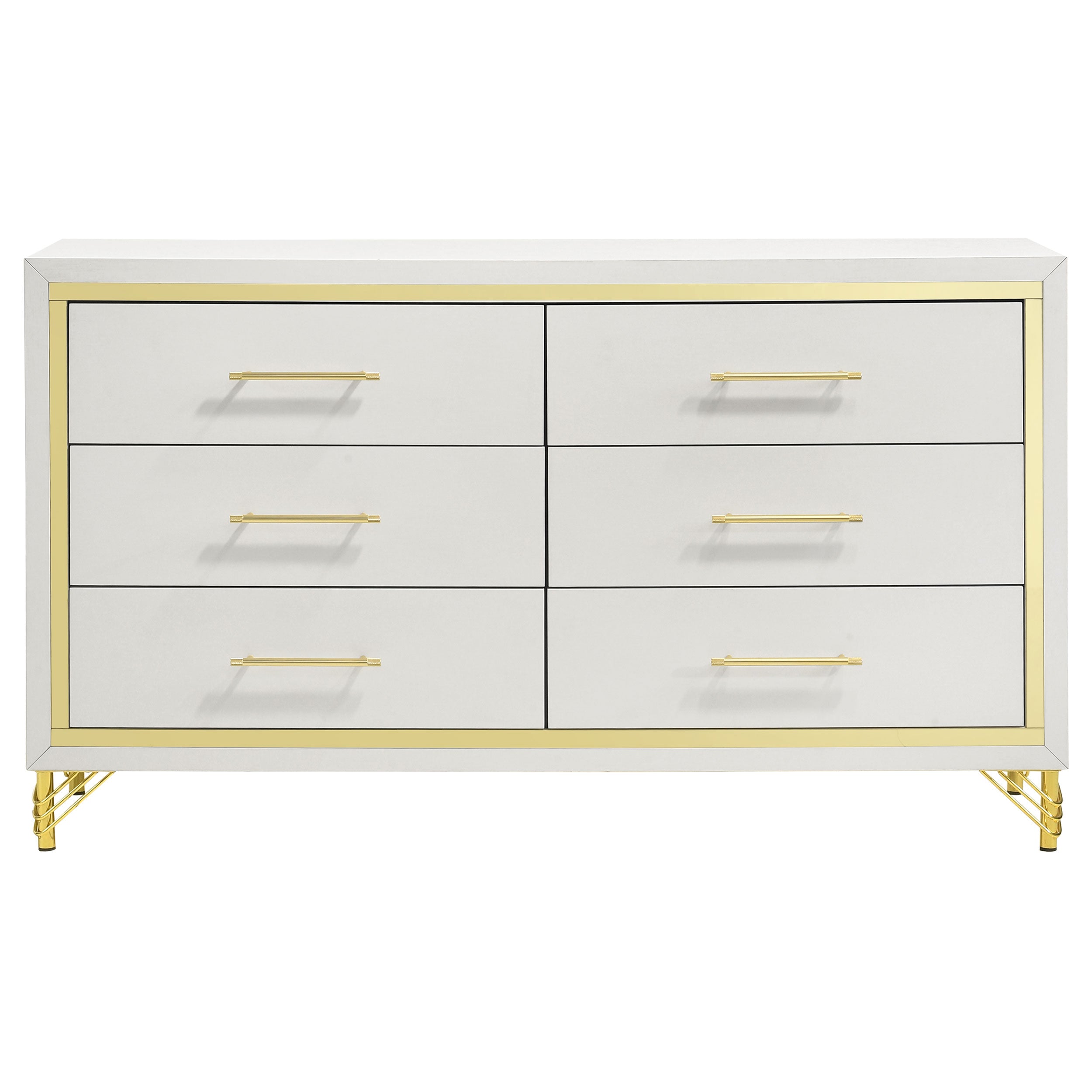 Lucia  Bedroom Set with Upholstered  Wingback Panel Bed Beige