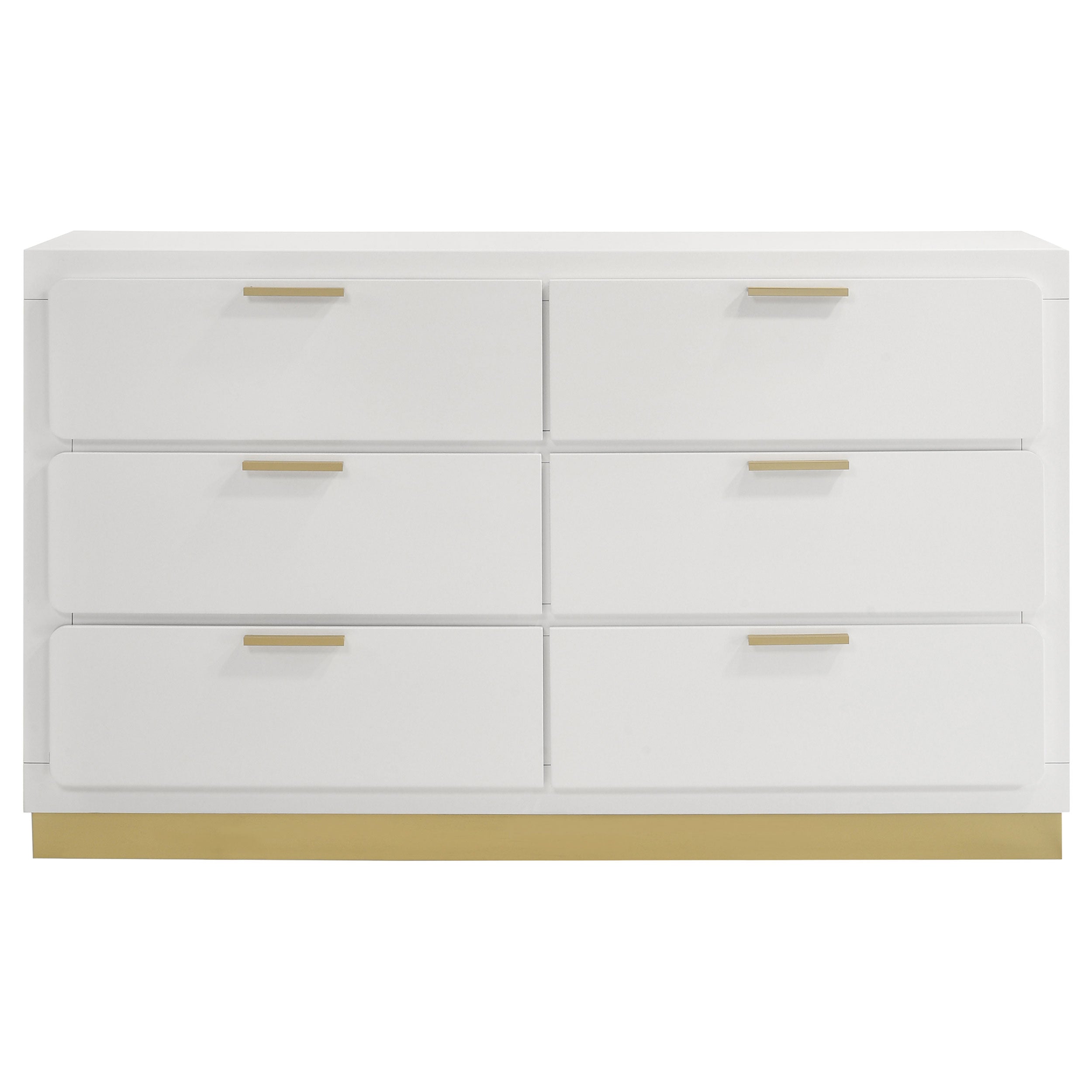 Caraway 6-drawer Bedroom Dresser with Mirror White
