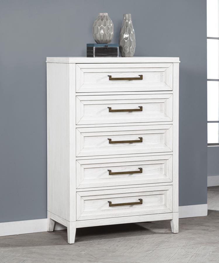 Marielle 5-drawer Bedroom Chest Distressed White