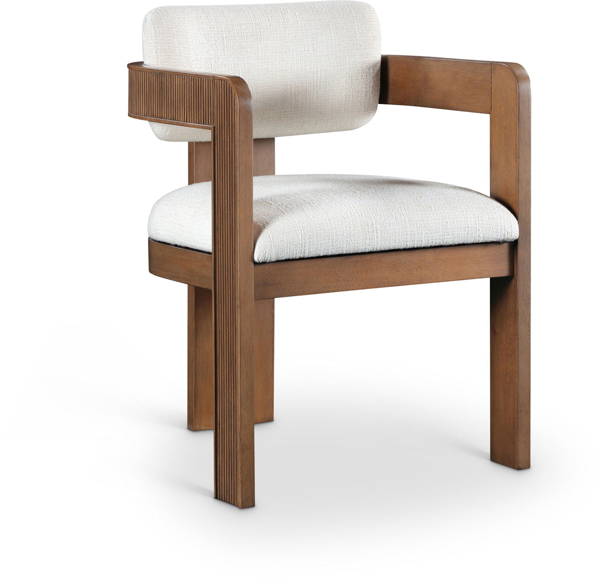 Sacha - Linen Dining Chair (Set of 2) with Brown Base
