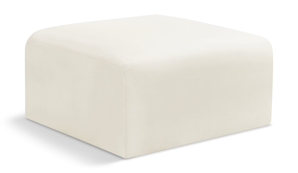 Arc Velvet Modular Sectional — Ottoman — Cream